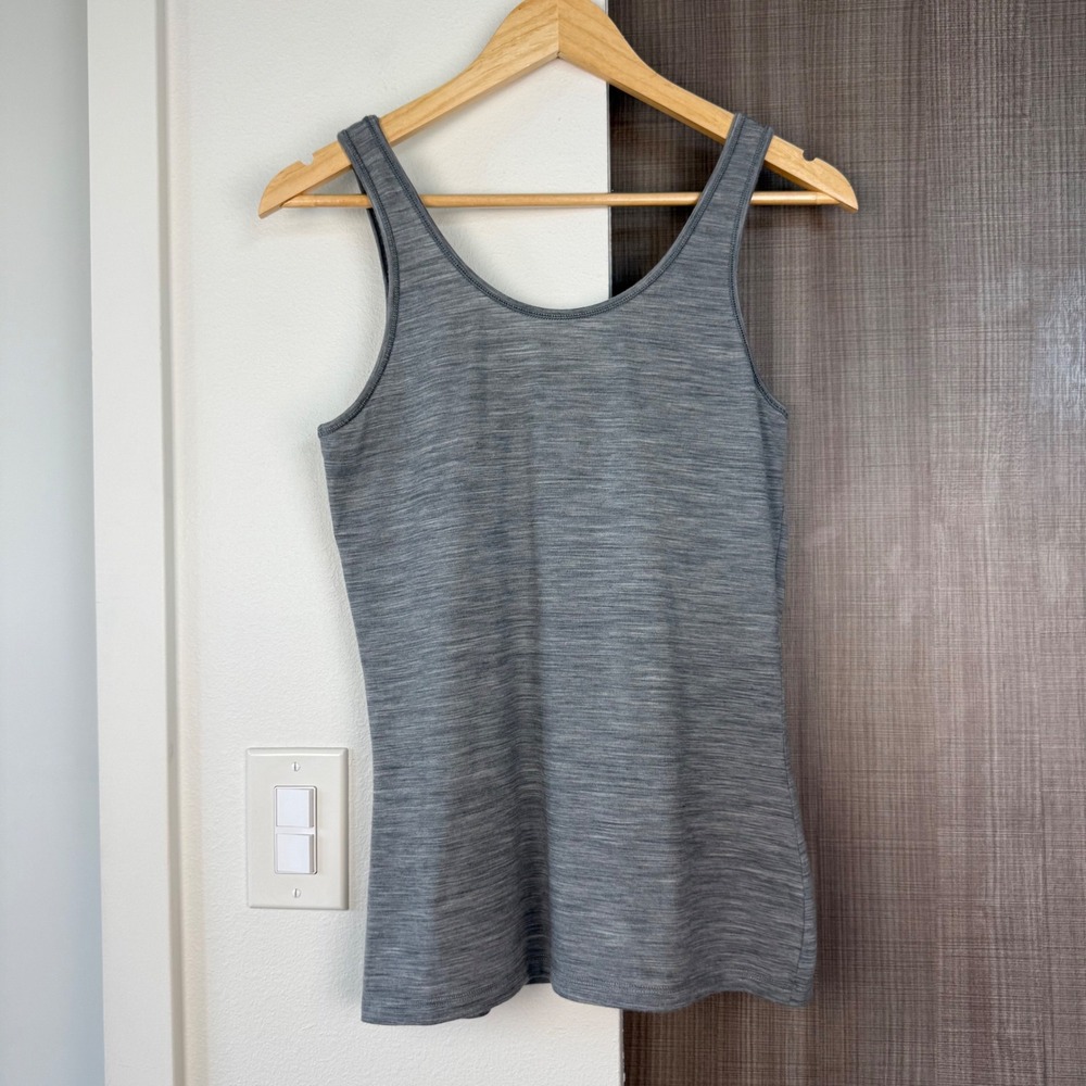 Icebreaker Grey Merino 150 Siren Tank Top Gritstone Heather Wool Size Medium - Picture 7 of 10